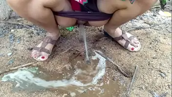 Indian pissing aunty pee