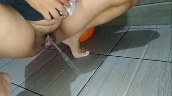Indian girl pissing in boss mouth