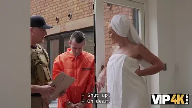 A young robber is fucking a milf with big tits as his life depends on it