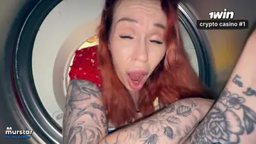 Taboo fantasy in stepson fucks stepmom stuck in washer hot creampie finish