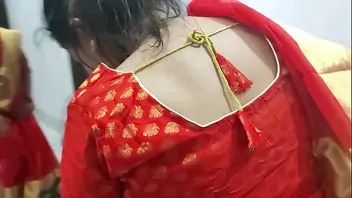 Indian couple red saree