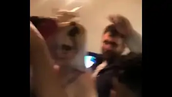Two black guys fucking two white sluts on webcam